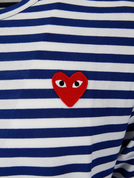 26SS 꼼데가르송 반팔 티셔츠 AXT164051 2 NAVY WHITE - COMME DES GARCONS