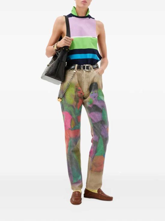 26SS 베르사체 탑 10245081A17890 6PD40 BRIGHTPINK INK WHITE BRIGHT - VERSACE