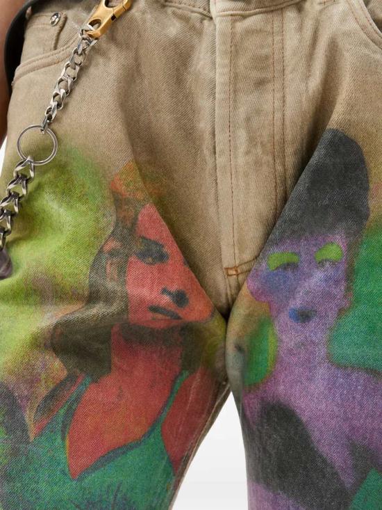 26SS 베르사체 데님 팬츠 10247571A18003 5GE10 OLIVE PRINT - VERSACE