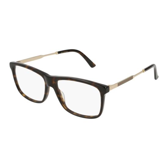  구찌 선글라스 금색 테두리가 있는 직사각형 호피무늬 안경테