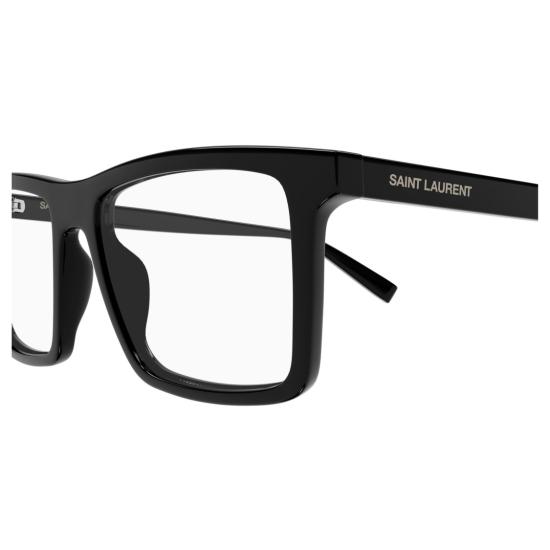 26SS 생로랑 안경 유광 마감 처리된 직사각형 블랙 프레임 - SAINT LAURENT