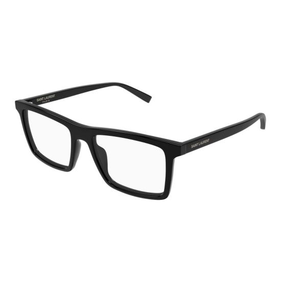 26SS 생로랑 안경 유광 마감 처리된 직사각형 블랙 프레임 - SAINT LAURENT