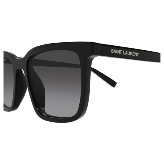 26SS 생로랑 선글라스 광택 있는 검정색 아세테이트 소재의 직사각형 - SAINT LAURENT