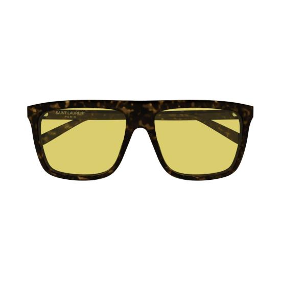 26SS 생로랑 선글라스 노란색 렌즈가 달린 오버사이즈 스퀘어 호피무늬