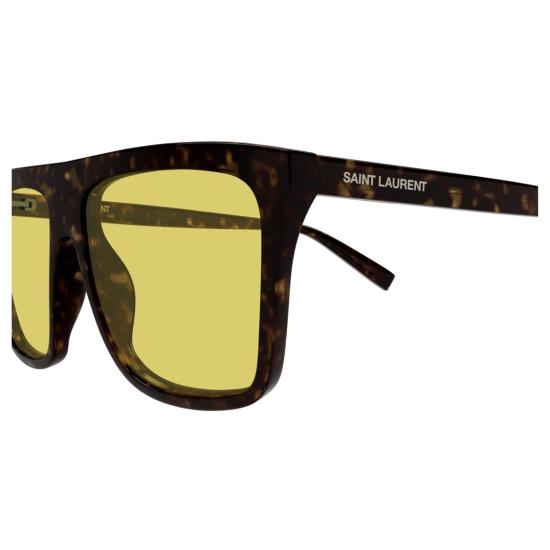 26SS 생로랑 선글라스 노란색 렌즈가 달린 오버사이즈 스퀘어 호피무늬 - SAINT LAURENT