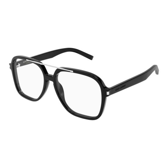 26SS 생로랑 안경 실버 액센트가 있는 오버사이즈 스퀘어 프레임 - SAINT LAURENT