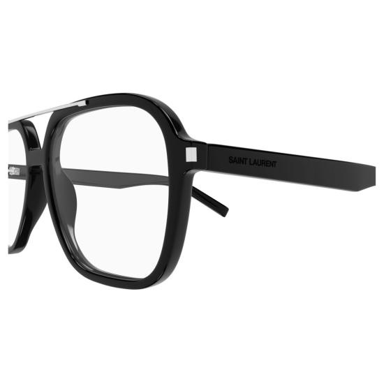 26SS 생로랑 안경 실버 액센트가 있는 오버사이즈 스퀘어 프레임 - SAINT LAURENT
