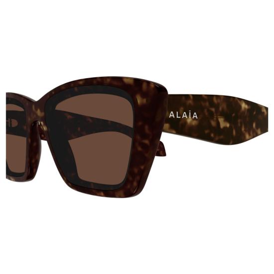 25FW 알라이아 선글라스 호피무늬 프레임과 로고 장식이 돋보이는 오버사이즈 스퀘어 - ALAIA