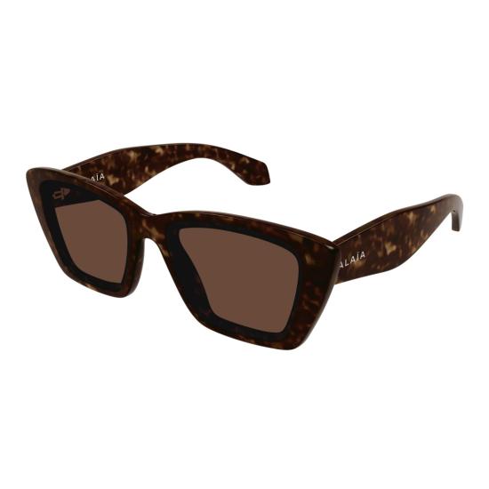 25FW 알라이아 선글라스 호피무늬 프레임과 로고 장식이 돋보이는 오버사이즈 스퀘어 - ALAIA