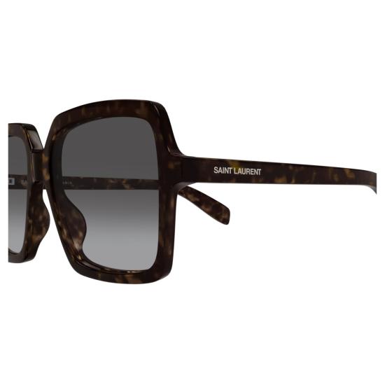 26SS 생로랑 선글라스 호피 무늬와 그라데이션 렌즈가 있는 오버사이즈 스퀘어 - SAINT LAURENT