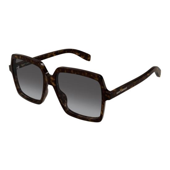 26SS 생로랑 선글라스 호피 무늬와 그라데이션 렌즈가 있는 오버사이즈 스퀘어 - SAINT LAURENT