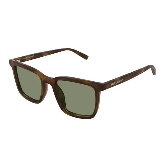 26SS 생로랑 선글라스 호피 무늬가 있는 사각 프레임 - SAINT LAURENT