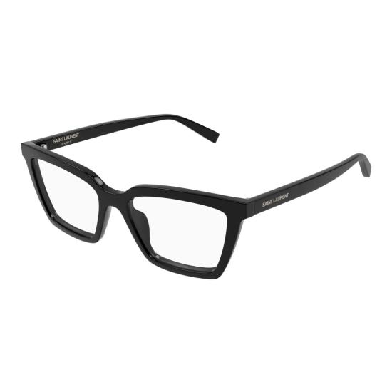 26SS 생로랑 안경 볼드한 직사각형 , 광택 있는 블랙 재활용 아세테이트 소재 - SAINT LAURENT