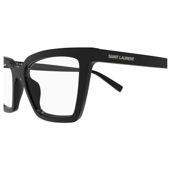 26SS 생로랑 안경 볼드한 직사각형 , 광택 있는 블랙 재활용 아세테이트 소재 - SAINT LAURENT