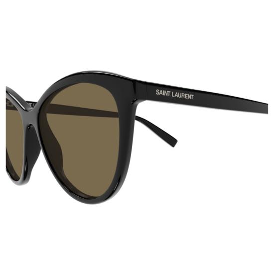 26SS 생로랑 선글라스 은은한 로고 디테일이 돋보이는 유광 블랙 캣아이 - SAINT LAURENT