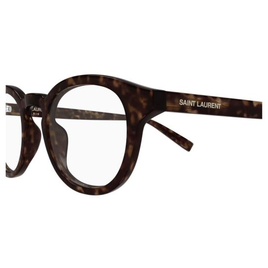 26SS 생로랑 안경 열쇠구멍 모양 브릿지가 있는 둥근 호피무늬 안경 - SAINT LAURENT