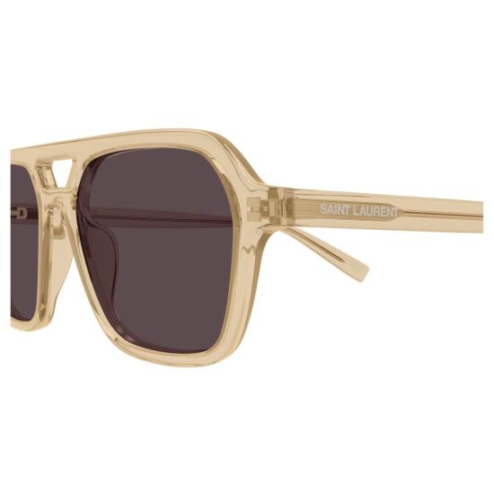 26SS 생로랑 선글라스 기하학적 프레임의 반투명 베이지 - SAINT LAURENT