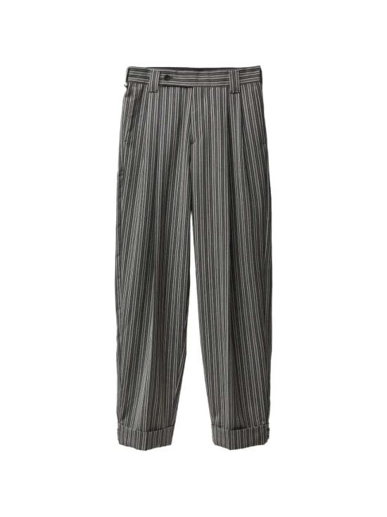 26SS 베르사체 스트레이트 팬츠 10236241A17857 6BK40 BLACK WHITE MID GREY MELANGE