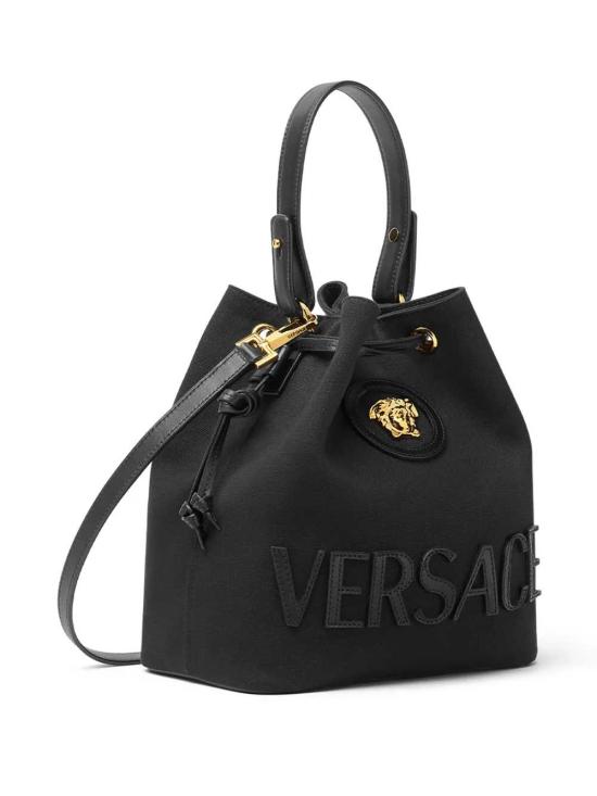26SS 베르사체 라 메두사 캔버스 버킷 백 10182971A13868 1B00V BLACK VERSACE GOLD - VERSACE