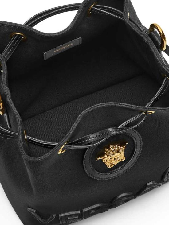 26SS 베르사체 라 메두사 캔버스 버킷 백 10182971A13868 1B00V BLACK VERSACE GOLD - VERSACE