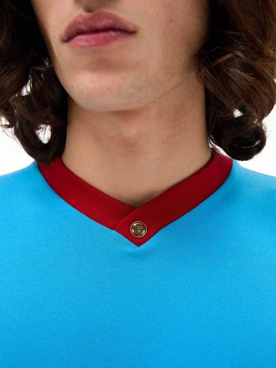 26SS 베르사체 반팔 티셔츠 10245861A17894 2VN80 AZURE - VERSACE