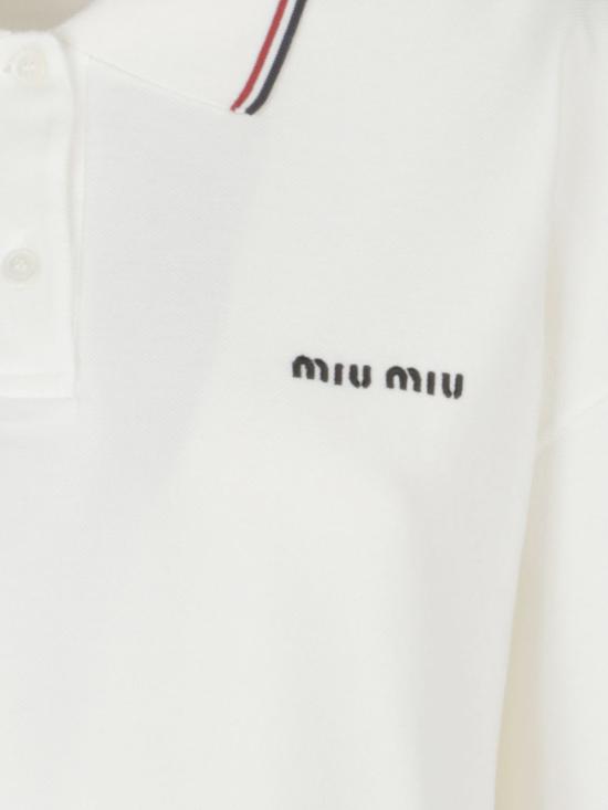 26SS 미우미우 폴로 티셔츠 MJL019 1612F0V5U White - MIU MIU
