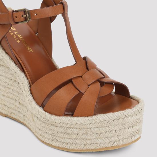 26SS 생로랑 트리뷰트 에스파드리유 웻지 스무스 레더 611924BDA00 2206 NUDE NEUTRALS - SAINT LAURENT