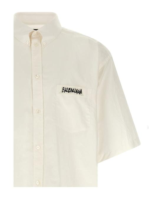 26SS 발렌시아가 마스킹 테이프 라지 핏 롱 슬리브 셔츠 857810TRM28 9000 WHITE - BALENCIAGA