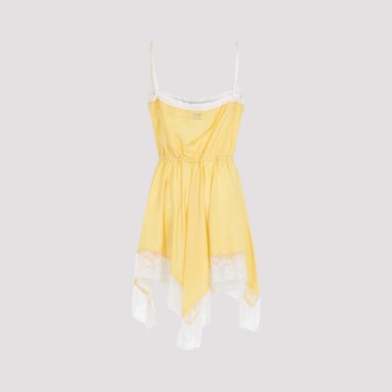 26SS 생로랑 숏 원피스 858265Y7J19 7262 YELLOW ORANGE - SAINT LAURENT