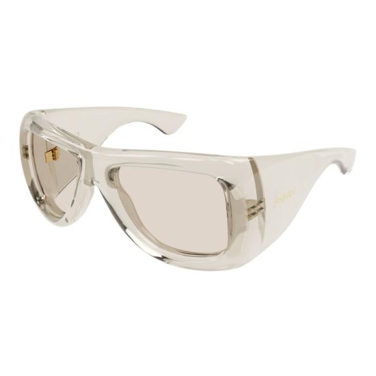 26SS 생로랑 선글라스 오버사이즈 직사각형 프레임, 반투명 베이지 틴트 - SAINT LAURENT