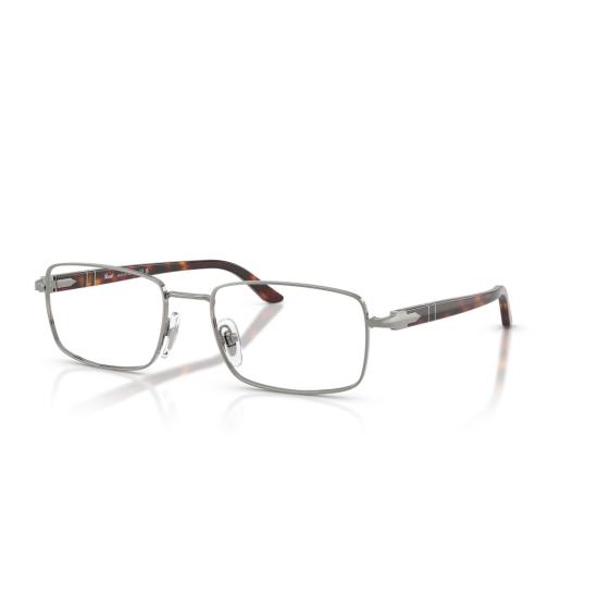 26SS 페르솔 안경 호피무늬 장식이 있는 직사각형 금속 프레임 안경 - PERSOL