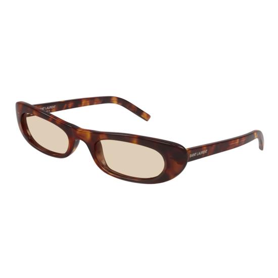 25FW 생로랑 선글라스 SL 557 쉐이드 슬림 오벌 호피무늬 - SAINT LAURENT