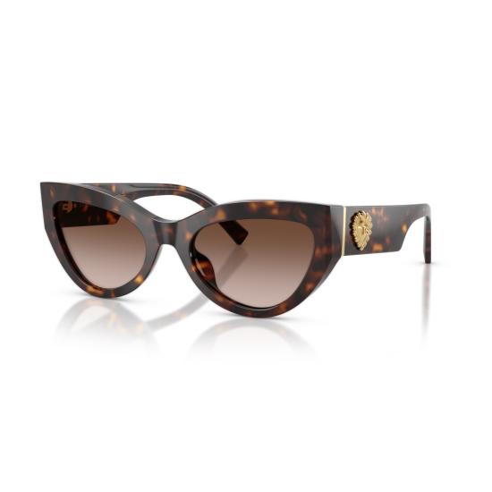26SS 돌체앤가바나 선글라스 호피무늬 프레임과 금색 장식이 있는 캣아이 - DOLCE & GABBANA