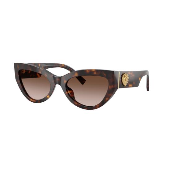 26SS 돌체앤가바나 선글라스 호피무늬 프레임과 금색 장식이 있는 캣아이 - DOLCE & GABBANA