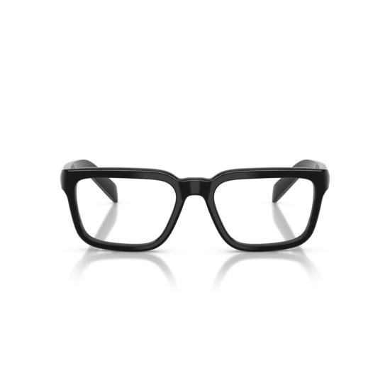 26SS 프라다 안경 유광 블랙 아세테이트 마감 처리된 직사각형 프레임 - PRADA