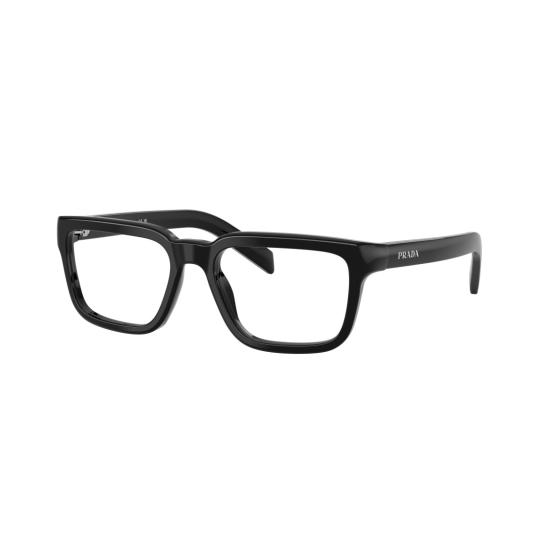 26SS 프라다 안경 유광 블랙 아세테이트 마감 처리된 직사각형 프레임 - PRADA