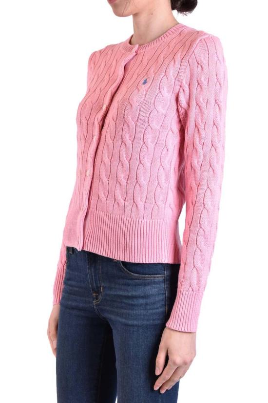 25SS 폴로 랄프로렌 포니 로고 자수 케이블 니트 크루넥 가디건 211891643004 PINK - POLO RALPH LAUREN