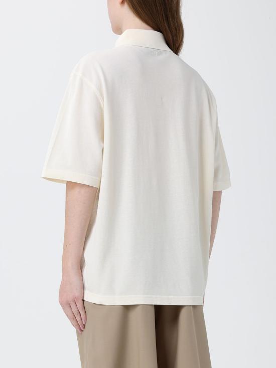 26SS 아미 톤온톤 하트 로고 코튼 패치 폴로 셔츠 UPL428JE0221 136 Beige - AMI