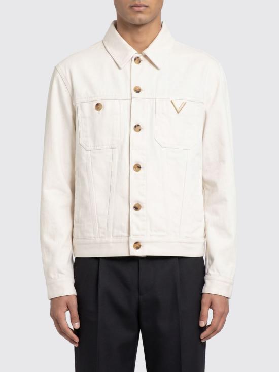26SS 발렌티노 가라바니 V로고 데님 자켓 8V3DC14FB9W A03 Ivory