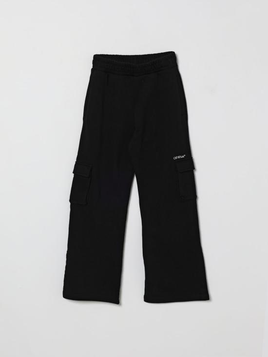 26SS [키즈] 오프화이트 스트레이트 팬츠 44GCH00BS26F001 001 Black