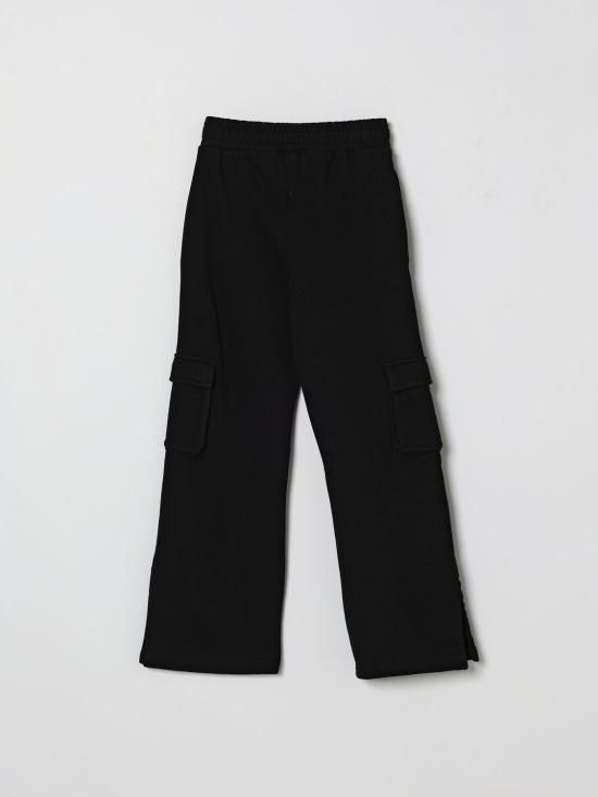 26SS [키즈] 오프화이트 스트레이트 팬츠 44GCH00BS26F001 001 Black - OFF WHITE