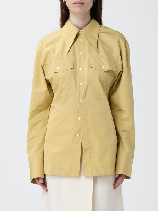 26SS 아미 코튼 샤프 칼라 피티드 셔츠 FSH807CO0063A 020 Yellow