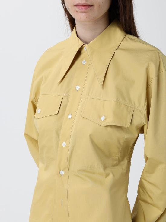 26SS 아미 코튼 샤프 칼라 피티드 셔츠 FSH807CO0063A 020 Yellow - AMI