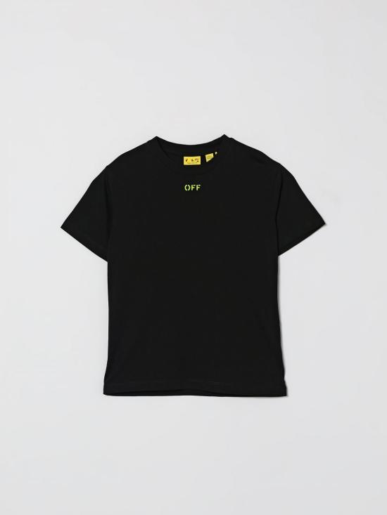 26SS [키즈] 오프화이트 티셔츠 44BAA002S26J004 001 Black