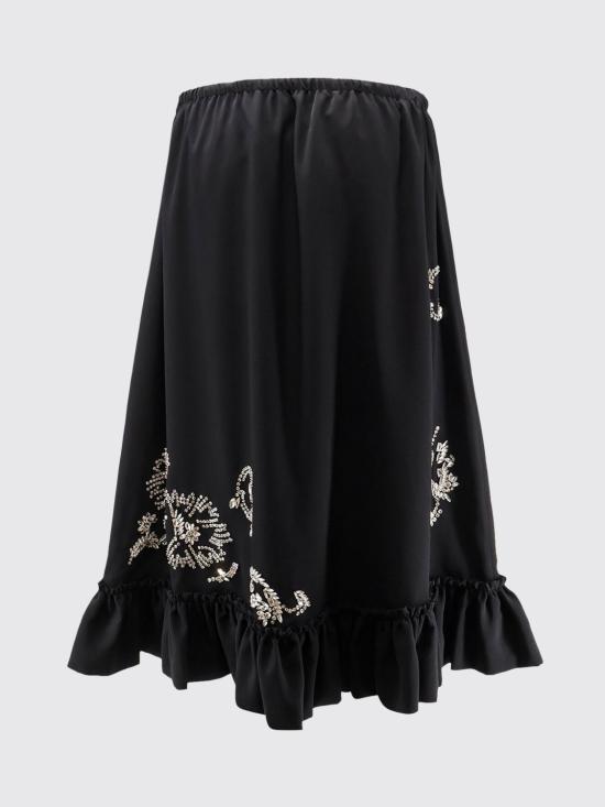 26SS 드리스 반 노튼 미디 스커트 0108993078 900 Black - DRIES VAN NOTEN