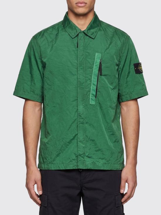 26SS 스톤 아일랜드 반팔 셔츠 1200028S0019 V005H Green