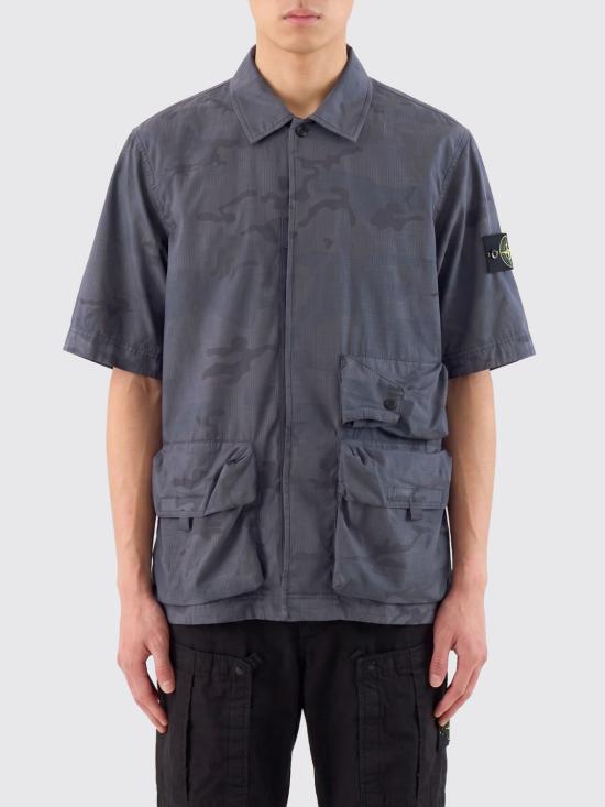 26SS 스톤 아일랜드 반팔 셔츠 1100024S00E9 V002D Blue