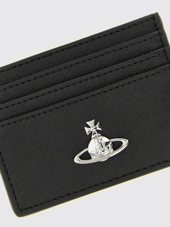 26SS 비비안웨스트우드 메탈 ORB로고 카드 지갑 54030004WS0021 N401 Black - VIVIENNE WESTWOOD