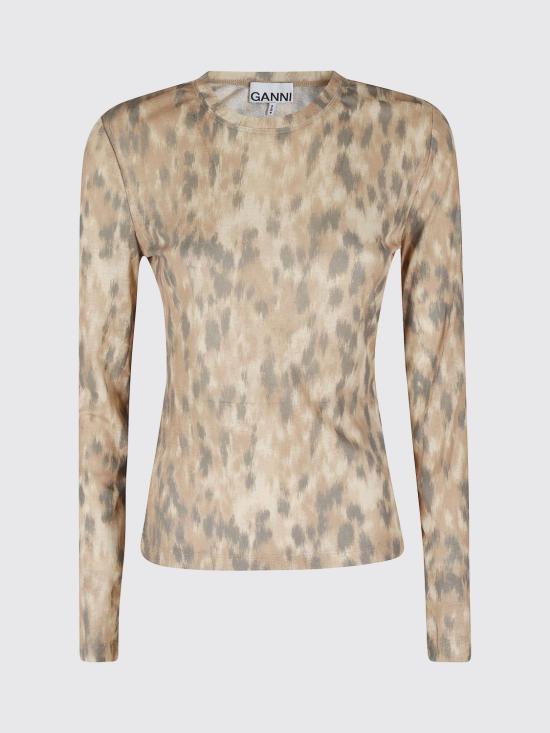 26SS 가니 긴팔 티셔츠 A1040348 ZZT Beige - GANNI