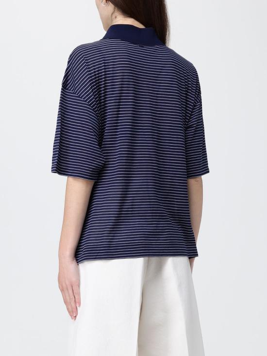 26SS 아미 코튼 스트라이프 아미 드 하트 폴로 잉크 UPL422JE0212A 044 Blue - AMI